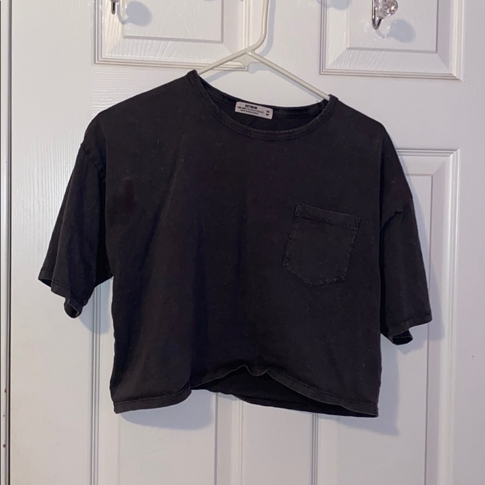 Stone grey crop top